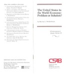 The United States in the World Economy: Problem or Solution? by Murray L. Weidenbaum