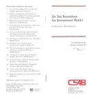 Do Tax Incentives for Investment Work? by Murray L. Weidenbaum