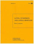 Saving, Investment and Capital Shortages by Murray L. Weidenbaum