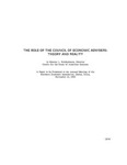The Role of the Council of Economic Advisers: Theory and Reality by Murray L. Weidenbaum