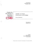 Needed: An Armey Commission on the Budget by Murray L. Weidenbaum